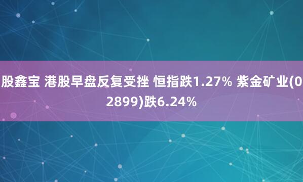 股鑫宝 港股早盘反复受挫 恒指跌1.27% 紫金矿业(02899)跌6.24%